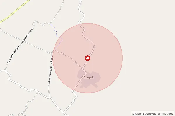 Map showing approximate area covered by Pincode 247340 — Dhaiki Bo, Saharanpur