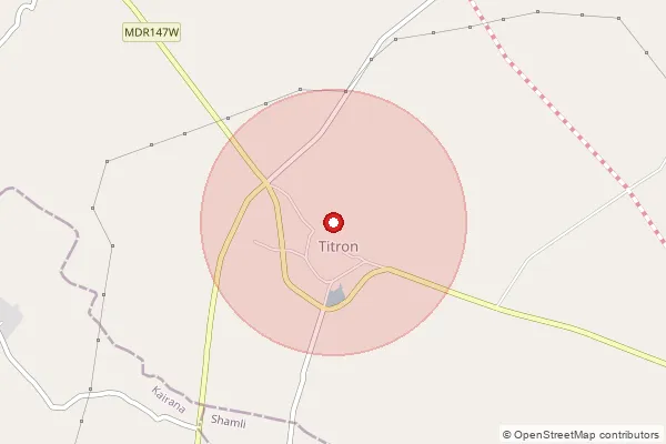 Map showing approximate area covered by Pincode 247343 — Titron So, Saharanpur