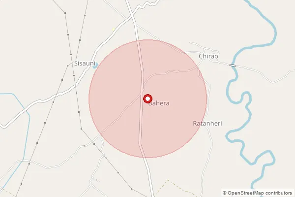 Map showing approximate area covered by Pincode 247453 — Mora Bo, Saharanpur
