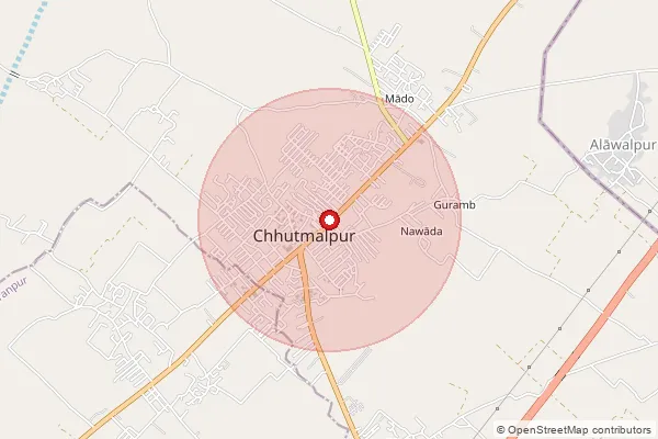 Map showing approximate area covered by Pincode 247662 — Biharigarh Bo, Saharanpur