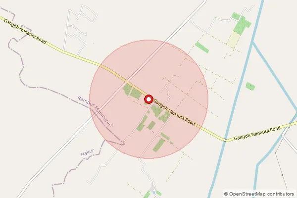 Map showing approximate area covered by Pincode 247666 — Dandhera Bo, Haridwar