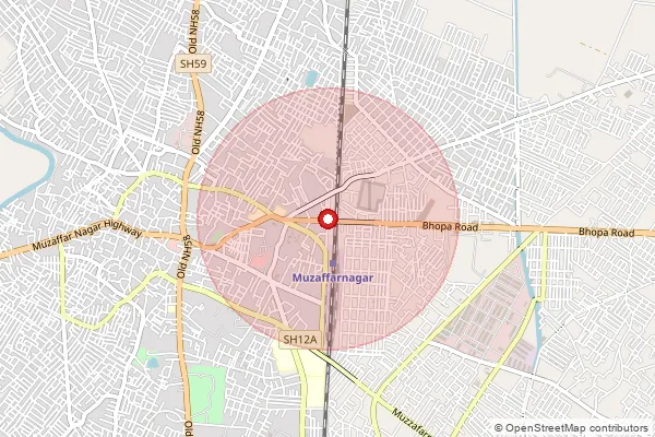 Map showing approximate area covered by Pincode 247772 — Balwa Kheri Bo, Muzaffarnagar