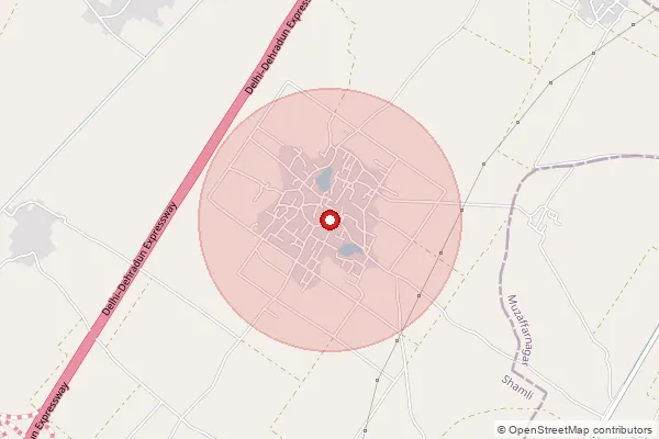 Map showing approximate area covered by Pincode 247777 — Hind Bo, Shamli