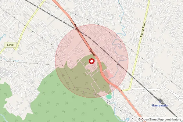 Map showing approximate area covered by Pincode 248005 — Harawala Bo, Dehradun
