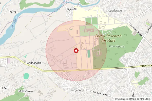 Map showing approximate area covered by Pincode 248006 — Newforest So, Dehradun