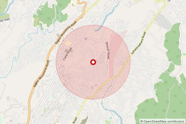 Map showing approximate area covered by Pincode 248009 — Bhagwantpur Bo, Dehradun