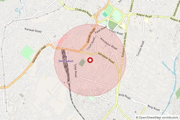Map showing approximate area covered by Pincode 248012 — Doon University Bo, Dehradun