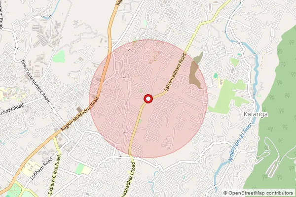 Map showing approximate area covered by Pincode 248013 — Sahastradhara Road So, Dehradun
