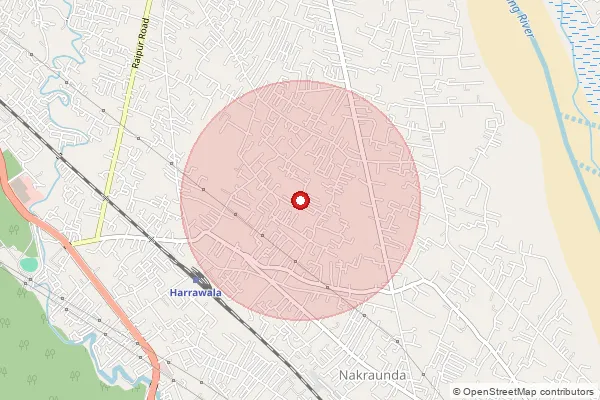 Map showing approximate area covered by Pincode 248019 — Balawala So, Dehradun