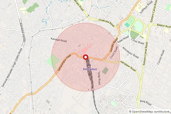 Map showing approximate area covered by Pincode 248140 — Badonwala Bo, Dehradun