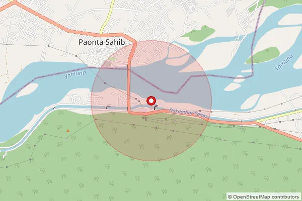 Map showing approximate area covered by Pincode 248142 — Kulhal Bo, Dehradun