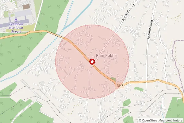 Map showing approximate area covered by Pincode 248145 — Dandi Bo, Dehradun