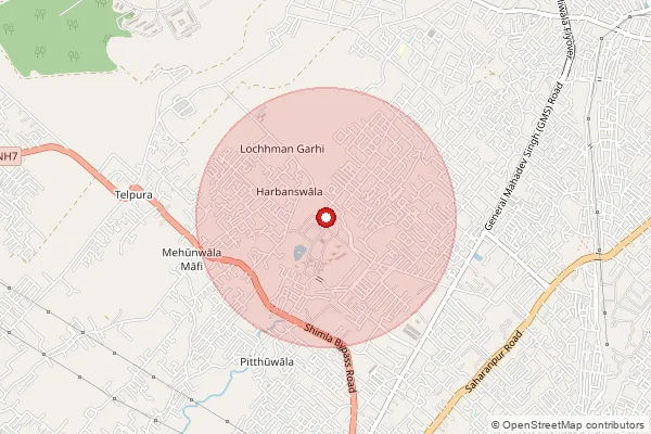Map showing approximate area covered by Pincode 248146 — Seemadwar So, Dehradun