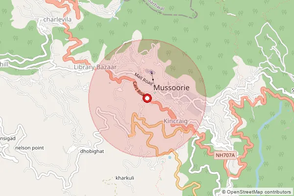 Map showing approximate area covered by Pincode 248179 — Jharipani Bo, Dehradun