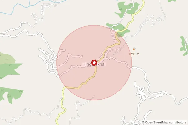 Map showing approximate area covered by Pincode 249122 — Durogi Bo, Tehri Garhwal