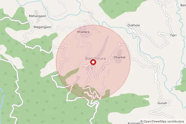 Map showing approximate area covered by Pincode 249152 — Patara Bo, Uttar Kashi