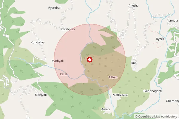 Map showing approximate area covered by Pincode 249192 — Banskatal Bo, Tehri Garhwal