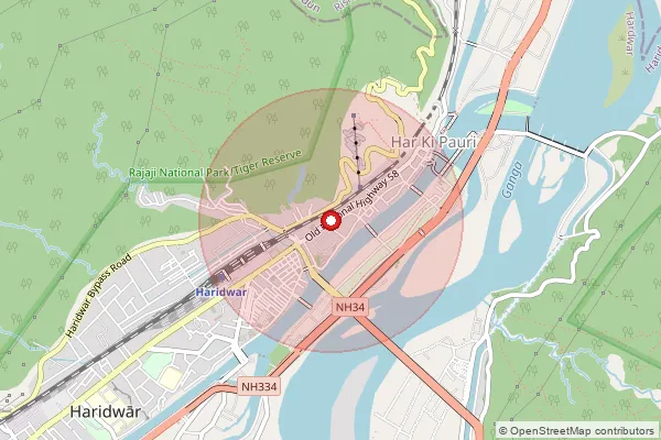 Map showing approximate area covered by Pincode 249401 — Haridwar So, Haridwar