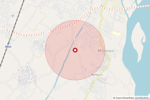 Map showing approximate area covered by Pincode 249404 — Sarai Bo, Haridwar