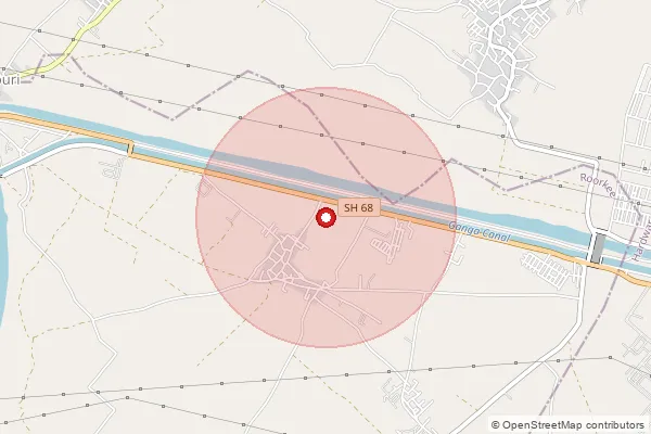 Map showing approximate area covered by Pincode 249405 — Daulatpur Bo, Haridwar