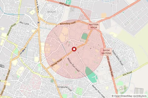 Map showing approximate area covered by Pincode 250003 — Meerut Kutchery So, Meerut