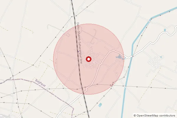 Map showing approximate area covered by Pincode 250101 — Fakharpur Bo, Baghpat