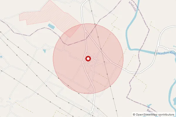 Map showing approximate area covered by Pincode 250104 — Shafibad Loti Bo, Meerut