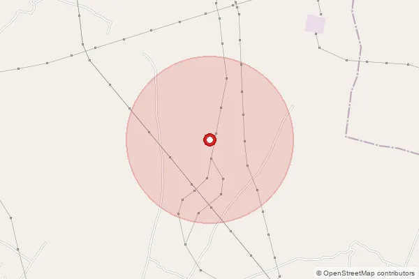 Map showing approximate area covered by Pincode 250222 — Mahal Bo, Meerut