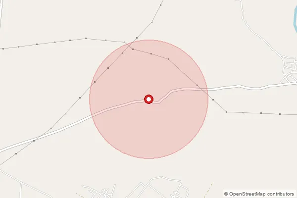 Map showing approximate area covered by Pincode 250606 — Budhsaini Bo, Baghpat