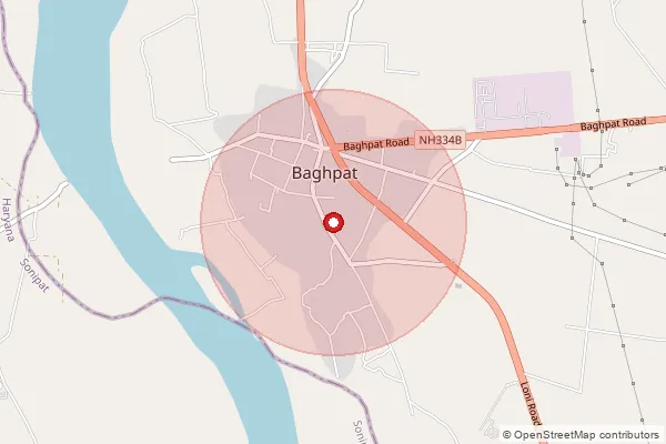Map showing approximate area covered by Pincode 250609 — Ahera Bo, Baghpat