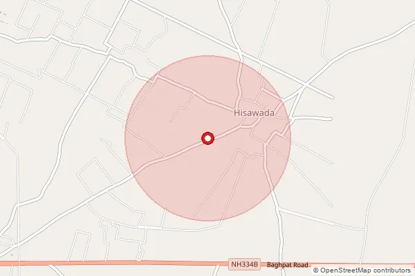 Map showing approximate area covered by Pincode 250615 — Khatta Prahladpur Bo, Baghpat