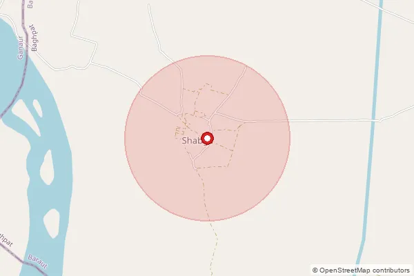 Map showing approximate area covered by Pincode 250617 — Badarkha Bo, Meerut