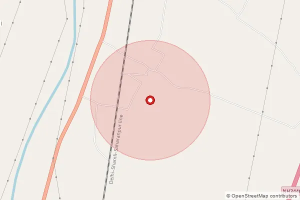 Map showing approximate area covered by Pincode 250623 — Budhpur Bo, Baghpat