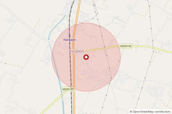 Map showing approximate area covered by Pincode 261121 — Dateli Bo, Sitapur