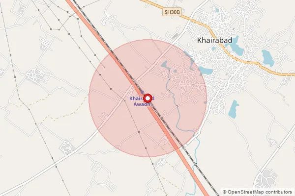 Map showing approximate area covered by Pincode 261131 — Ashrafpur Bo, Sitapur