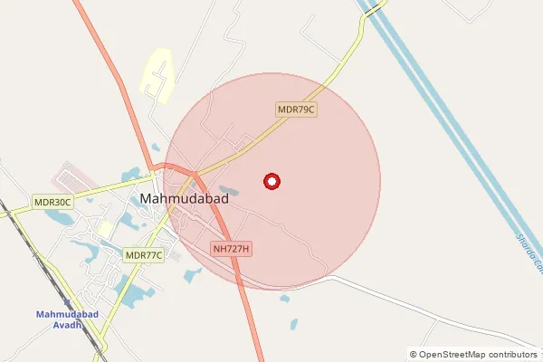 Map showing approximate area covered by Pincode 261203 — Baghain Bo, Sitapur