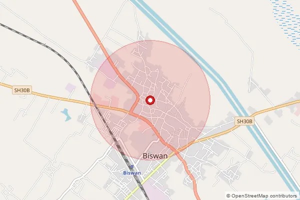 Map showing approximate area covered by Pincode 261205 — Bambhanawan Bo, Sitapur