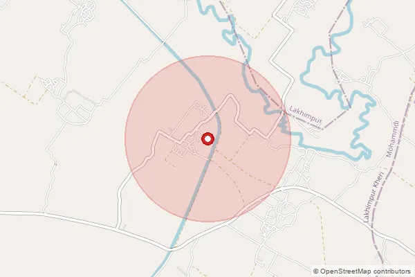 Map showing approximate area covered by Pincode 261206 — Bambhaur Bo, Sitapur