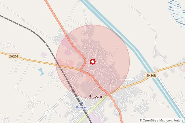 Map showing approximate area covered by Pincode 261208 — Behta Pakauri Bo, Sitapur