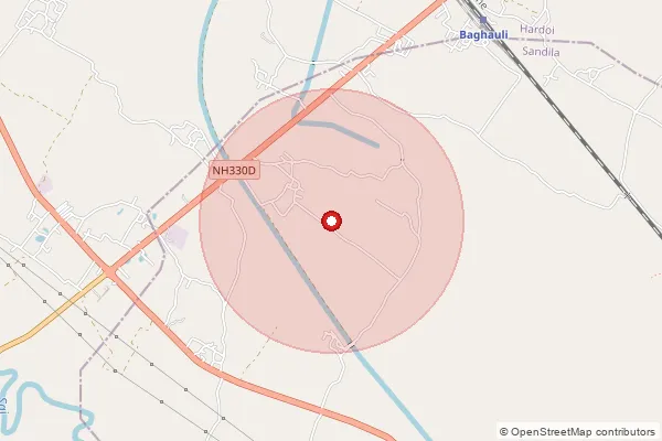 Map showing approximate area covered by Pincode 261402 — Naimisharanya So, Sitapur