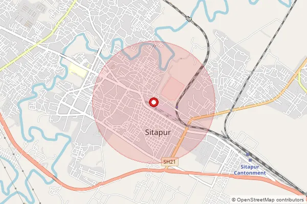 Map showing approximate area covered by Pincode 261404 — Sakrara Bo, Sitapur