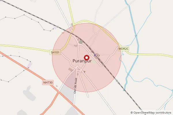 Map showing approximate area covered by Pincode 262124 — Jamunia Bo, Pilibhit