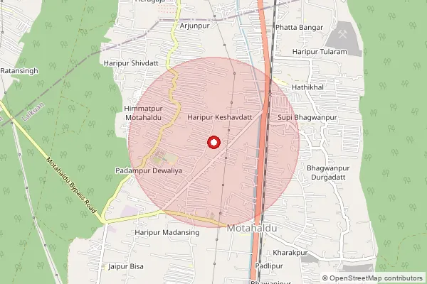 Map showing approximate area covered by Pincode 262402 — Lalkua So, Nainital