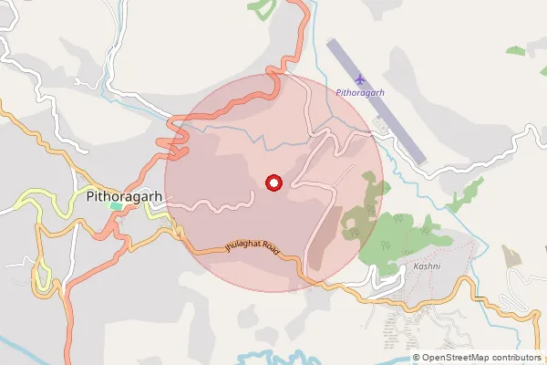 Map showing approximate area covered by Pincode 262501 — Pithoragarh Ho, Pithoragarh