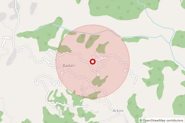 Map showing approximate area covered by Pincode 262521 — Quitarh Bo, Pithoragarh