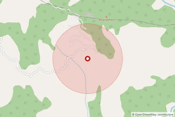 Map showing approximate area covered by Pincode 262522 — Chahaj Bo, Pithoragarh