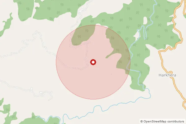 Map showing approximate area covered by Pincode 262525 — Chanda Regru Bo, Champawat