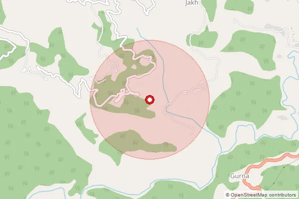 Map showing approximate area covered by Pincode 262529 — Toli Bo, Pithoragarh