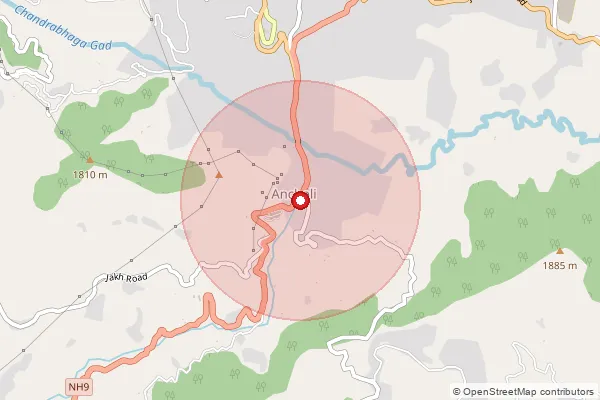 Map showing approximate area covered by Pincode 262530 — Shilling Bo, Pithoragarh
