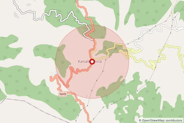 Map showing approximate area covered by Pincode 262541 — Bishonakhan Bo, Pithoragarh